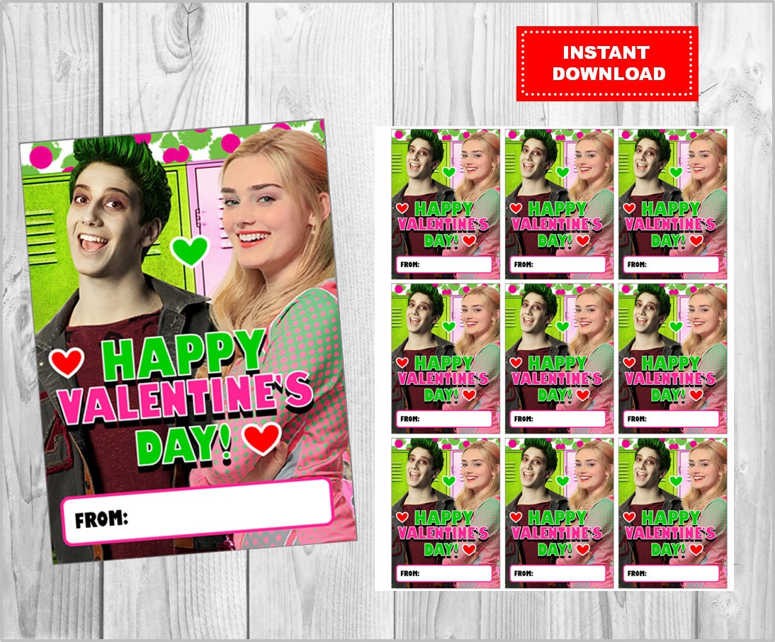 Zombies Valentine's Day Cards instant download Printable | Etsy