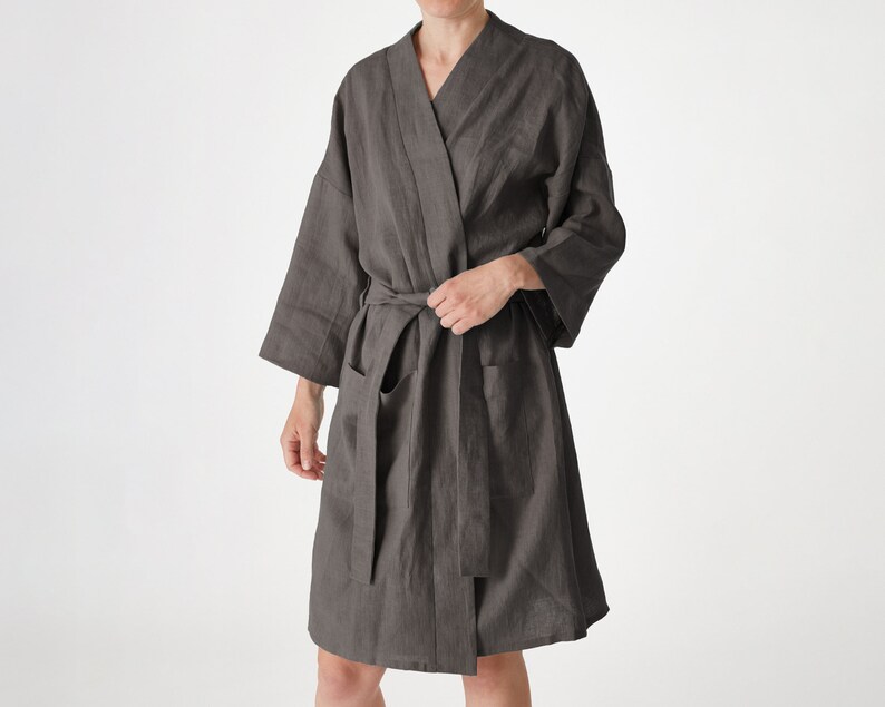 womens linen dressing gown