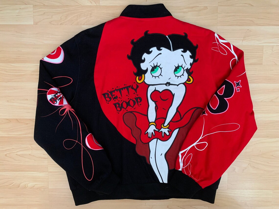 Vintage Betty Boop JH Design Bomber Jacket Etsy Denmark