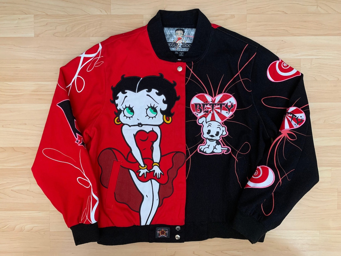 Vintage Betty Boop JH Design Bomber Jacket Etsy Denmark