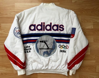 Felpa Adidas Trefoil rossa bianca e blu girocollo vintage dei Giochi Olimpici di Londra L Etsy Italia