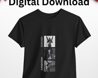 Jungkook(jk) T-shirt Design, BTS,PNG, Digital Print, K-pop
