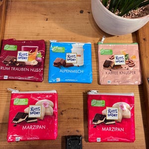Ritter-Sport Geldbeutel, Geldbörse, Portmonee, Portemonnaie, Upcycling, Handmade