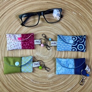 Brillenputzetui mit Schlüsselhaken – Putztuch Etui – Handmade Geschenk für Brillenträger – PeCaLe Patchwork