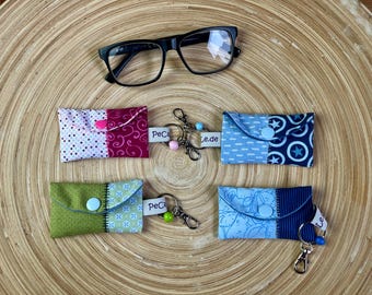 Brillenputzetui mit Schlüsselhaken – Putztuch Etui – Handmade Geschenk für Brillenträger – PeCaLe Patchwork