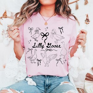 Camisa de laço coquete de ganso bobo, camiseta estilo vintage de ganso bobo, camiseta engraçada de ganso, presente de animal fofo, camisa de amante de animais, presente para ela
