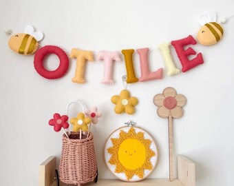 Bee Felt Name Garland: Custom Nursery Decor
