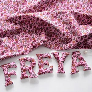 Liberty initial hanging decoration or name garland. Nursery decor. Playroom decoration. Kids room. New baby gift.