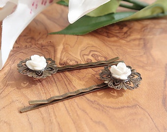 Vintage hair clips, hair pins, unusual gifts for women, hair clips, women's hair clips, vintage hair pins, bronze