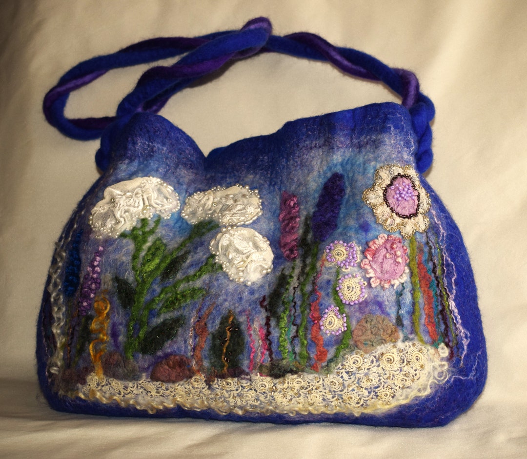 Felted Wool Bag Felted and Embroidered Bag Women's Bag Bag Etsy