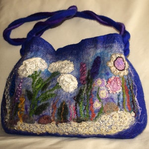 Felted wool bag Felted and embroidered bag Women's bag