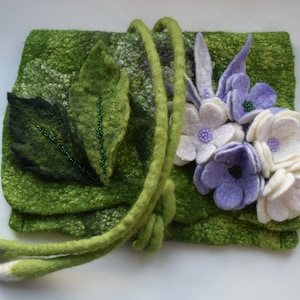 Felted and sewn wool bag Handbag Clutch bag Wool bag Bag felted wool Pouch felted wool image 1