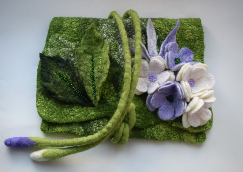 Felted and sewn wool bag Handbag Clutch bag Wool bag Bag felted wool Pouch felted wool image 1