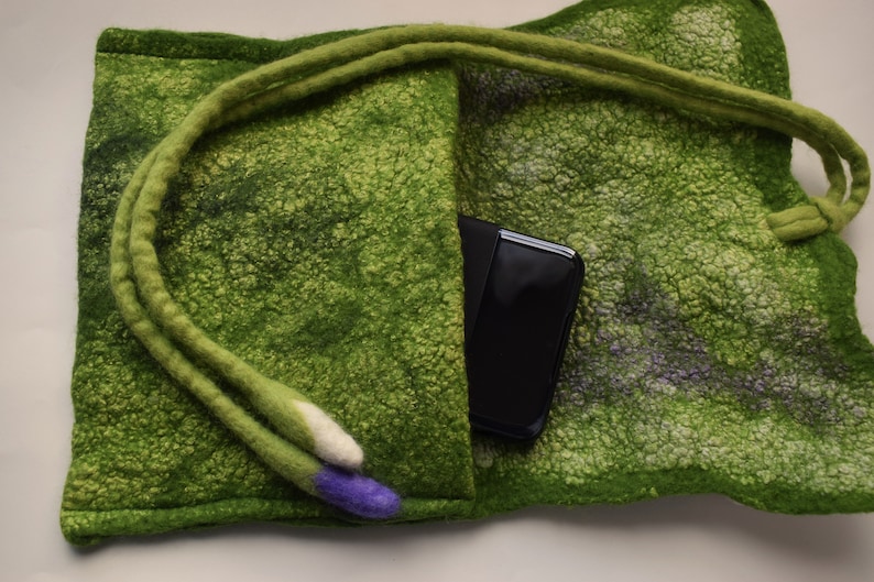 Felted and sewn wool bag Handbag Clutch bag Wool bag Bag felted wool Pouch felted wool image 3