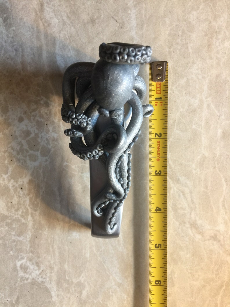 Octopus Nautical Interior Door Handle Original Art Etsy