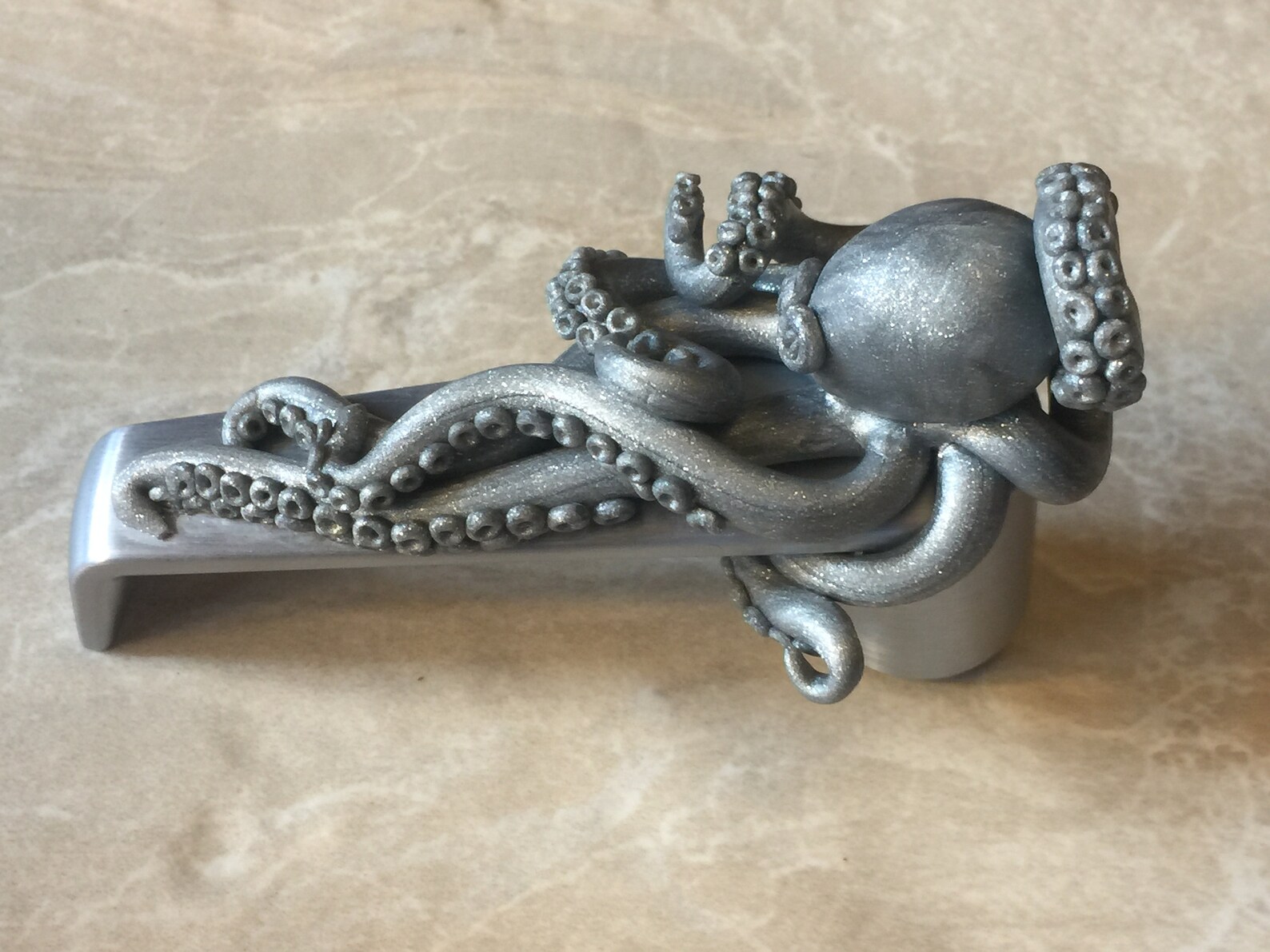 Octopus Nautical Interior Door Handle Original Art Etsy