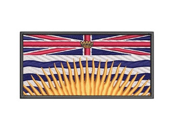 Embroidered British Columbia Flag Patch by CPGear | With either Hook fastener backing OR Iron-On backing