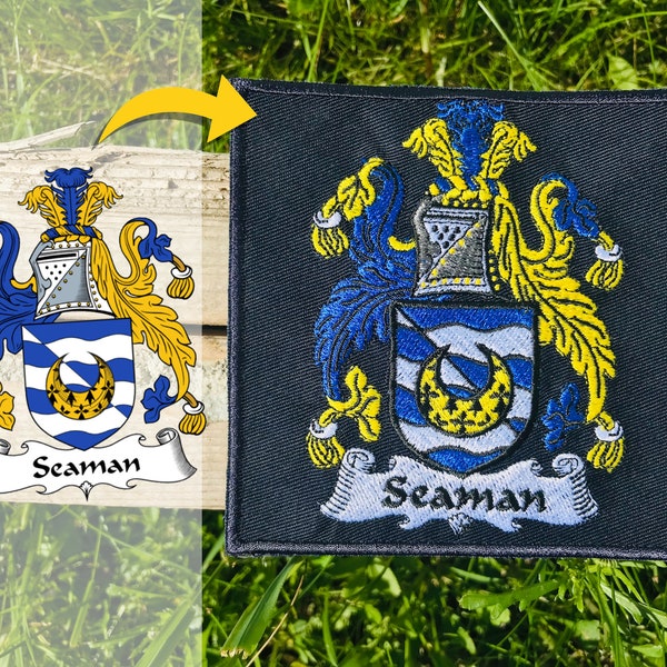 Your Family Crest Embroidered Badge | Custom Embroidered Family History Badge | Embroidered Family Coat of Arms - Shadow box gift idea