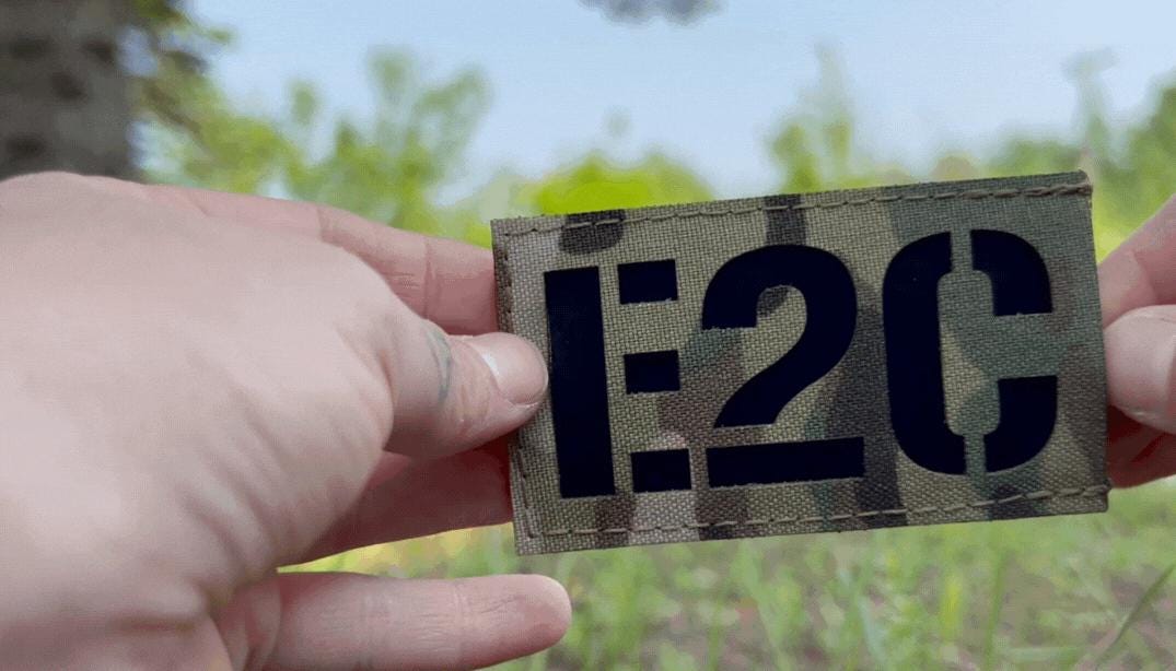Reversible Reflective/black IR (infrared) Custom Call Sign Patch | 2 X 3.50