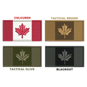 Canadian Flag Embroidered Patches | With either Hook fastener backing OR Iron-On backing