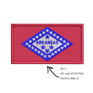 Embroidered US State Flag Patch by CPGear | With either Hook fastener backing OR Iron-On backing
