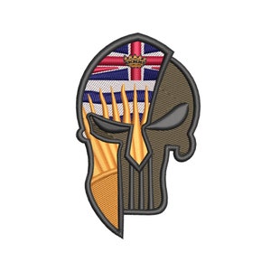 Embroidered Punisher Patch with British Columbia Flag by CPGear | With either Hook fastener backing OR Iron-On backing