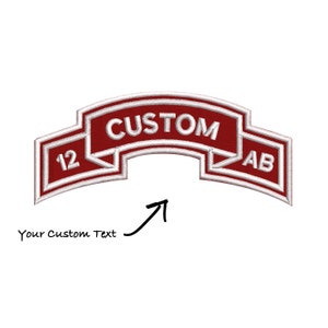 Ranger Scroll Patch (3.5&quot; wide) | With Hook Fastener backing & Your Custom Text