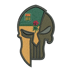 Parche de Punisher bordado con la bandera de Saskatchewan de CPGear / Con respaldo de cierre de gancho o respaldo termoadhesivo
