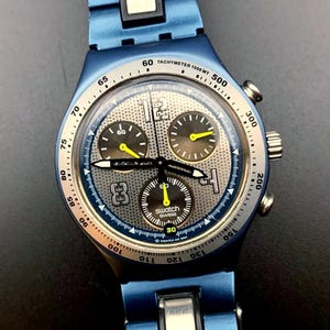 2004 Swatch Irony chronograaf blauw aluminium