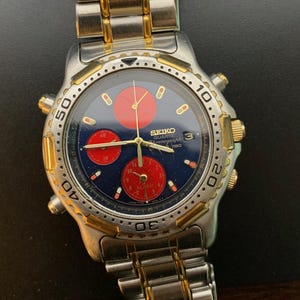 Vintage 1994 Seiko Sports 150 7T32-6B89 Chronograph Alarm Watch - Etsy