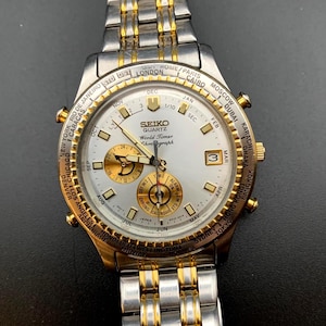 Men's Seiko 90s Age of Discovery World Timer 6M15-901M Alarm Chronograph 9-Jewel Quartz Watch