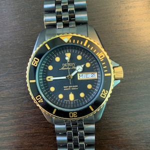 Men&#39;s Derby Marine Star Deep Sea Diver Stainless Steel Watch