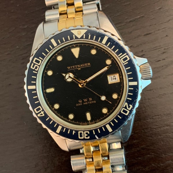 Men's 70's Wittnauer QWR Mens Vintage Dive Watch