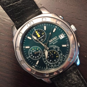 Seiko v657 chronograph best sale