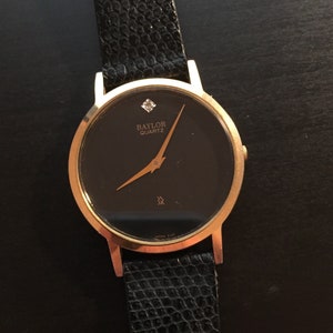 Vintage Thin Baylor Diamond Quartz Watch