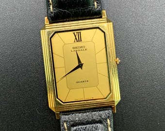Men's 80s Thin Seiko Lassale Gold Tone Tank Watch - Etsy