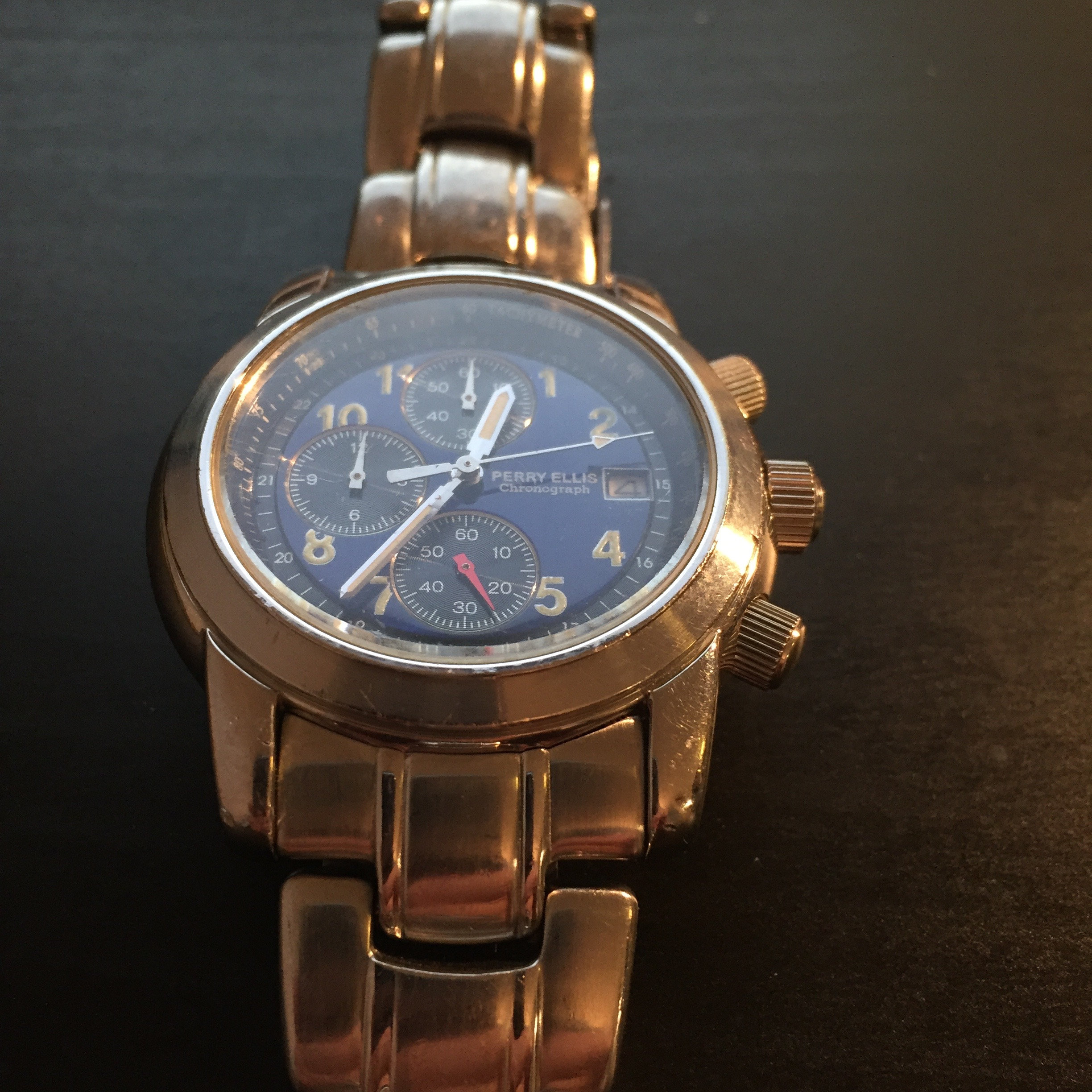 Men s Perry Ellis Vintage Chronograph Watch Etsy Nederland