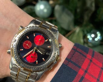 Vintage 1994 Seiko Sports 150 7T32-6B89 Chronograph Alarm Watch - Etsy