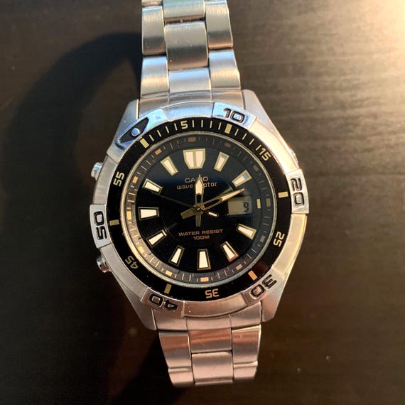 Men's Casio Atomic Wave Ceptor Alarm 4756 WVQ 142A Vintage Watch
