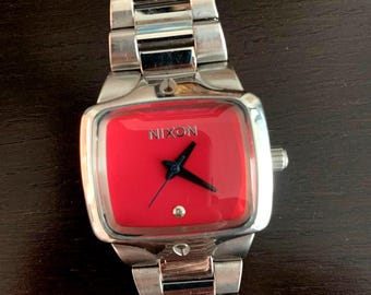 Ladies Nixon Strawberry Dial The Small Player Quartz Watch