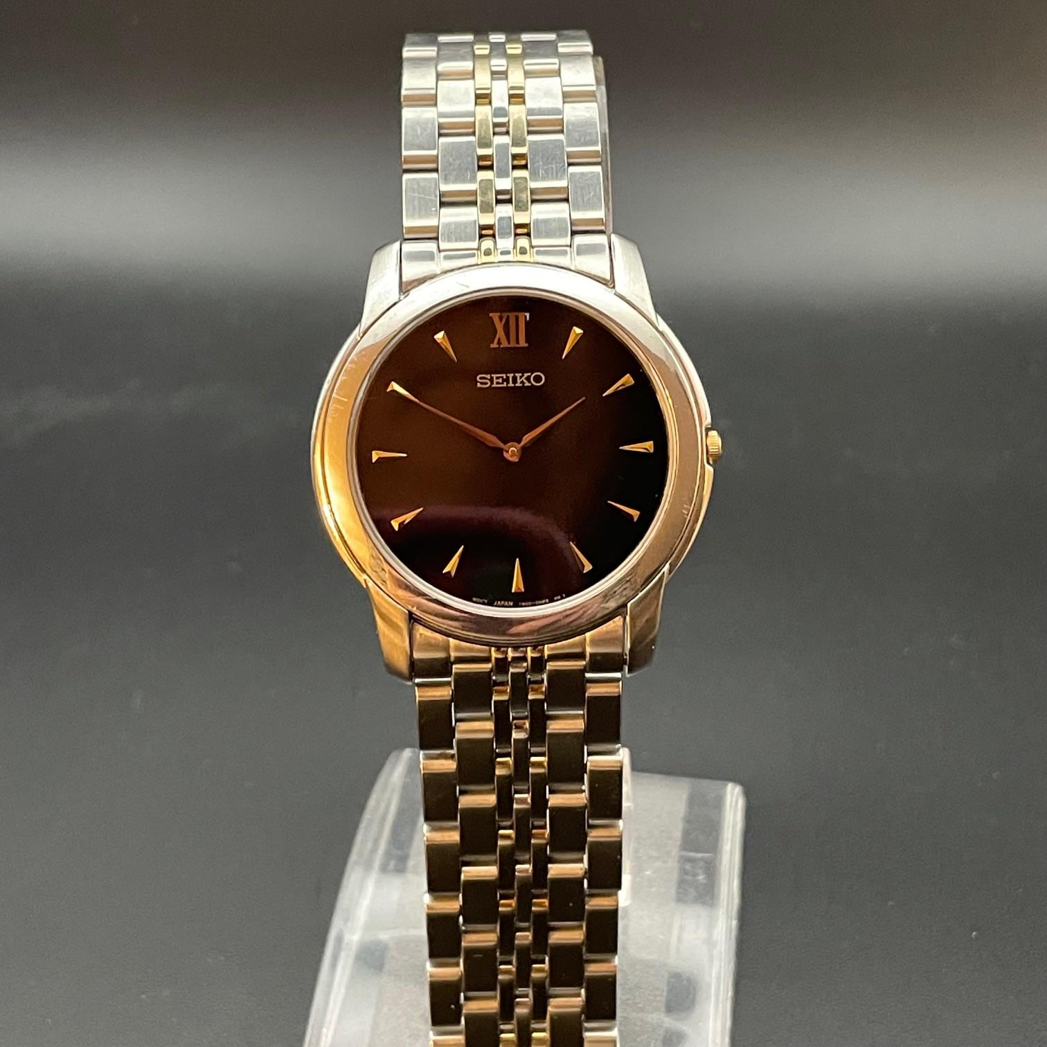 Men's Seiko Thin Stainless Steel Watch - Etsy
