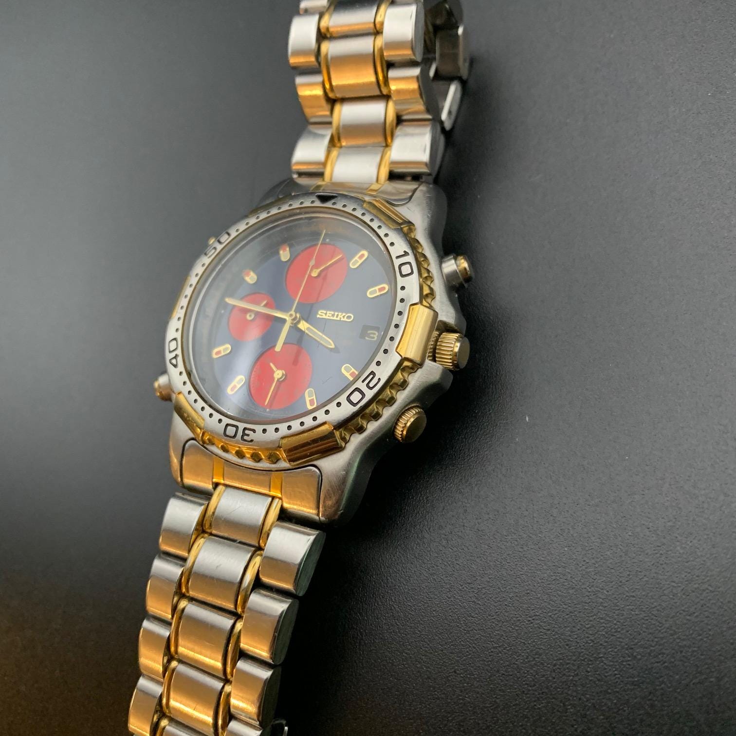 Vintage 1994 Seiko Sports 150 7T32-6B89 Chronograph Alarm Watch - Etsy