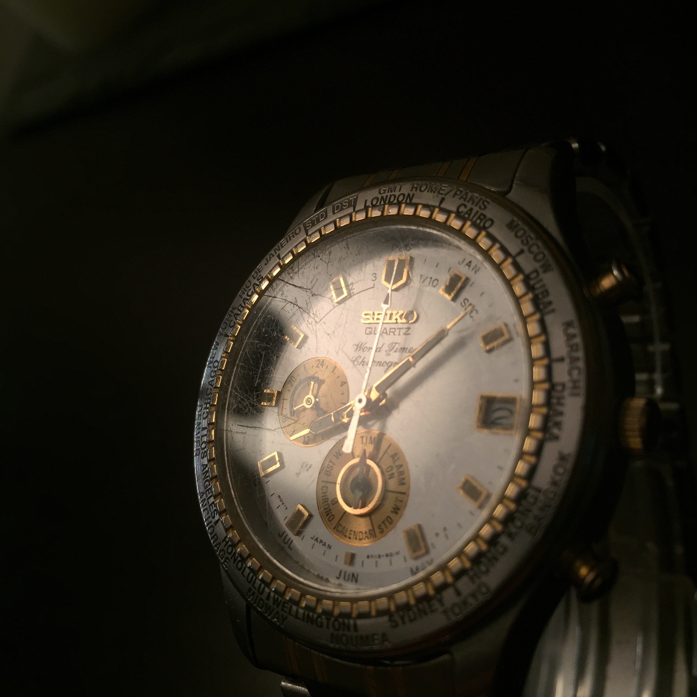 Men's Seiko Age of Discovery World Timer 6M15-901M Alarm