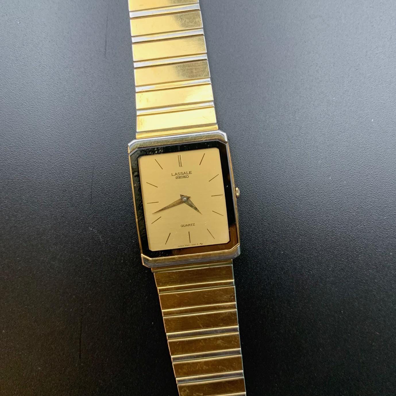 Men's Ultra Thin Seiko Lassale Gold Tone Watch - Etsy