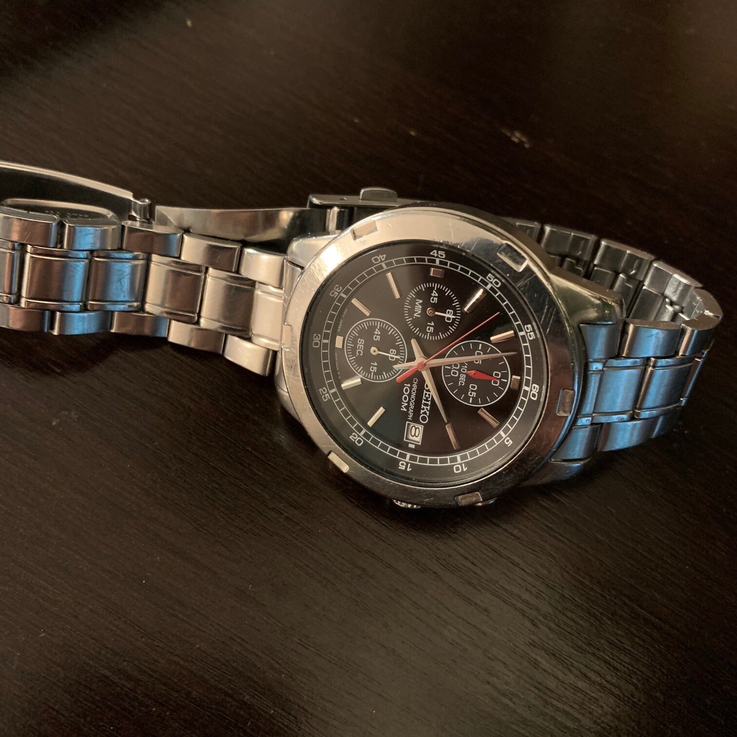 Men's Seiko Chronograph 100m Stainless Steel Watch - Etsy