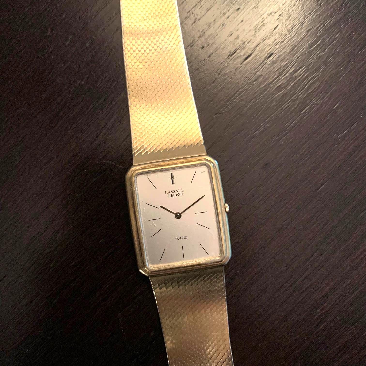 Men's 80s Thin Seiko Lassale Gold Tone Tank Watch - Etsy