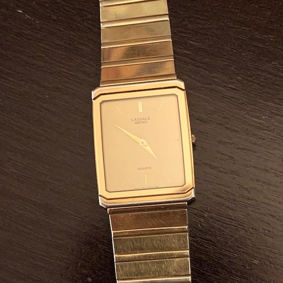 Men's Ultra Thin Seiko Lassale Gold Tone Watch - Etsy