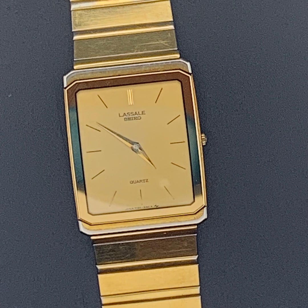 Men's Ultra Thin Seiko Lassale Gold Tone Watch - Etsy
