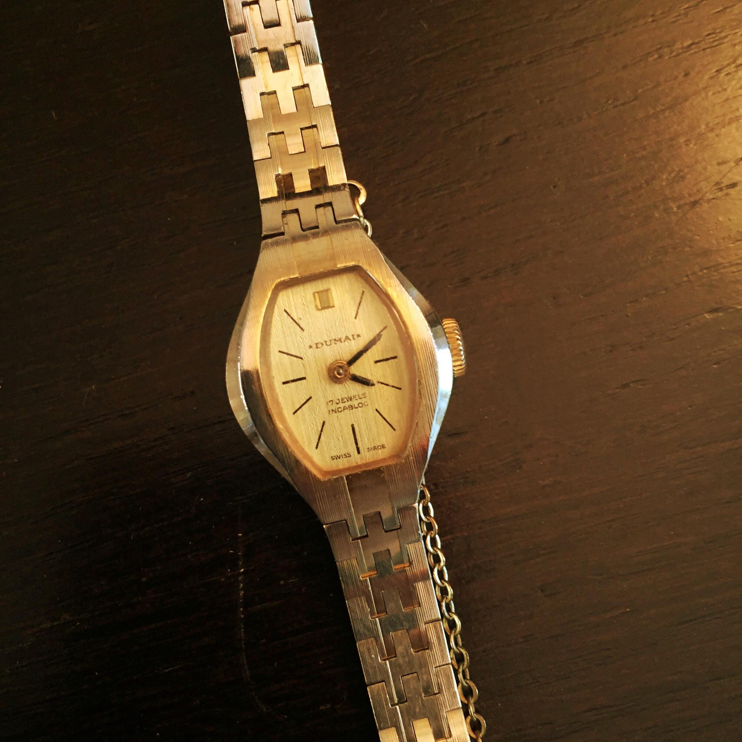 Ladies Mechanical Dumai Swiss 17 Jewels Watch - Etsy Ladies Mechanical Dumai Swiss 17 Jewels Watch - Etsy