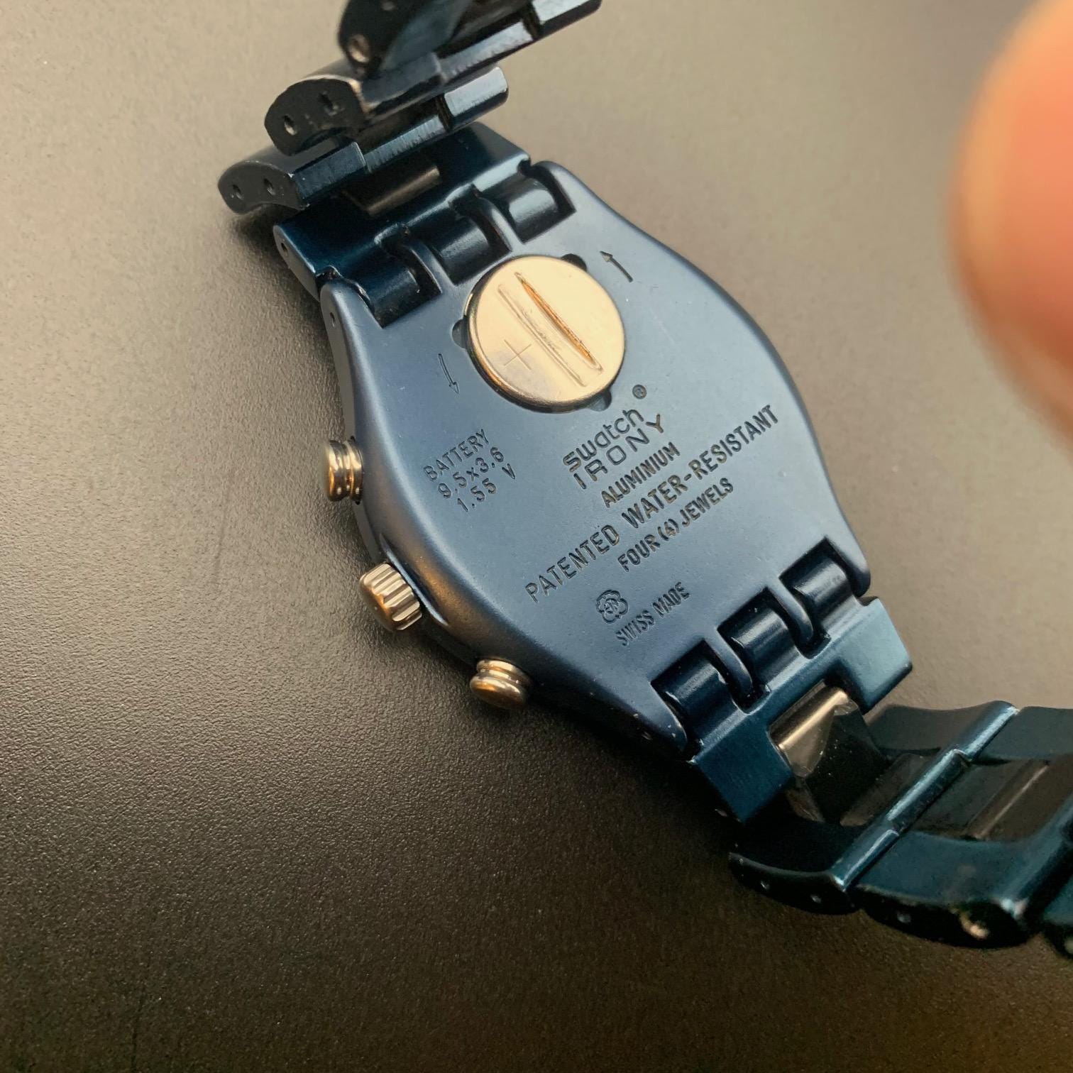 2004 Swatch Irony Chronograph Watch Blue Aluminum - Etsy 日本